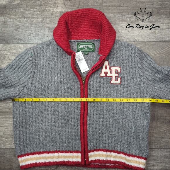 American Eagle Outfitters Zip Front Long Sleeve Knot Sweater Size S - Picture 3 of 5